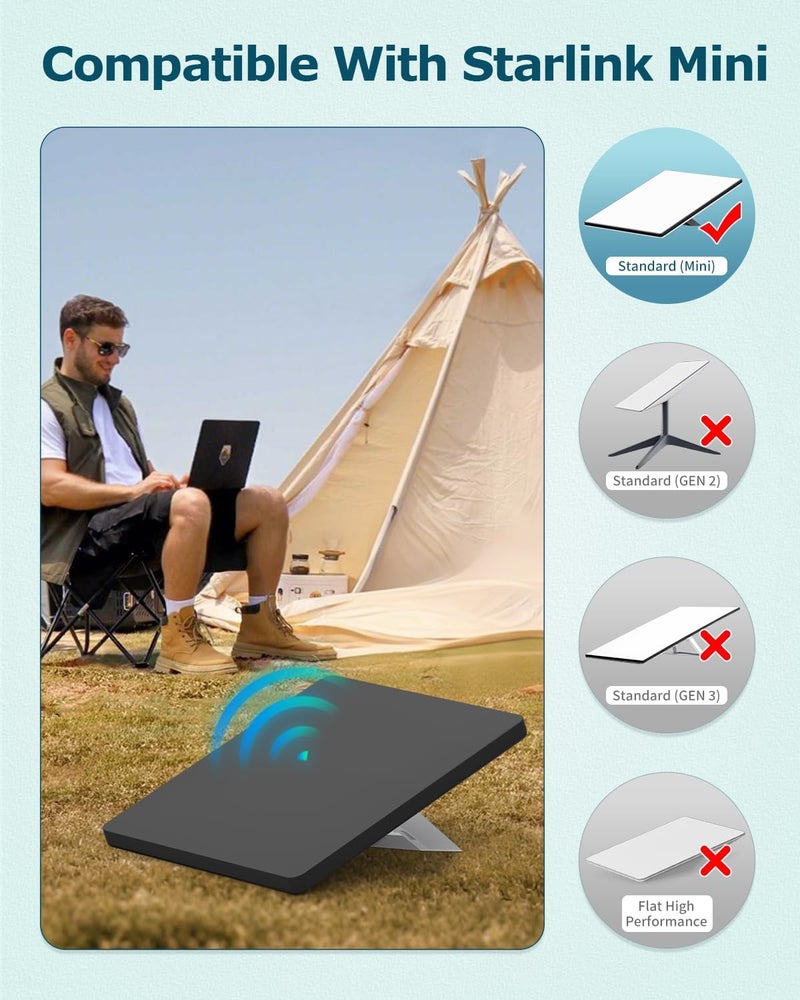 Gunovy Starlink Mini Protective Cover Case for Starlink Mini Accessories Dish Antenna Liquid Silicone Protector Waterproof for Outdoor Travel Camping Portable All-Round Protection Black - Image 3